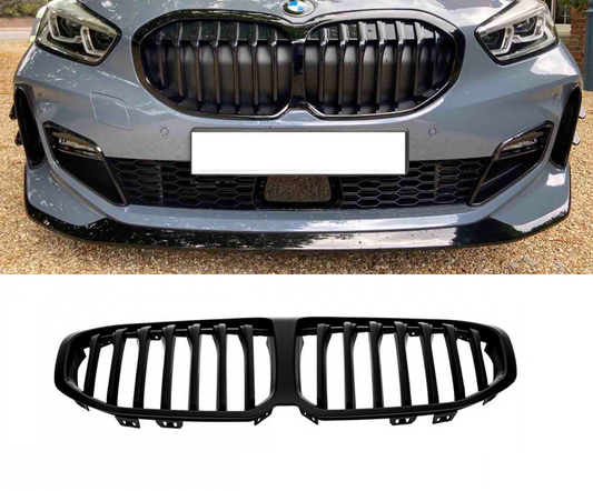 BMW 1 SERIES F40 GLOSS BLACK FRONT KIDNEY GRILLES GRILLS M PERFORMANCE UK