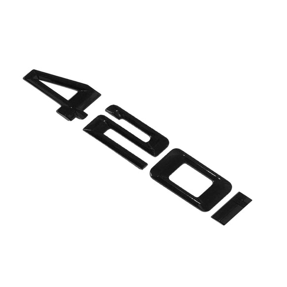 BMW 420i Badge Emblem Letter 4 Series Rear Boot Lid Trunk Gloss Black