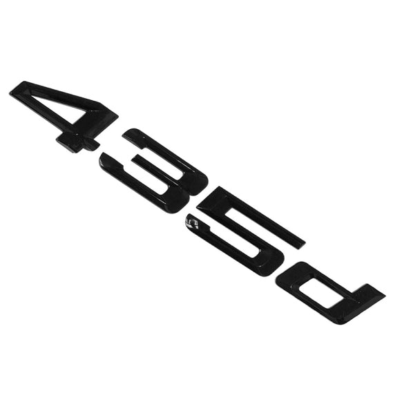 BMW 435d Badge Emblem Letter 4 Series Rear Boot Lid Trunk Gloss Black
