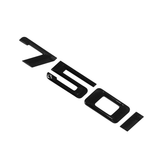BMW 7 Series 750i Rear Gloss Black Letter Number Badge Emblem for Boot Lid Trunk
