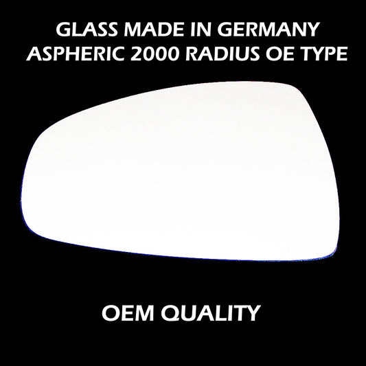 for Audi A1 2010 to 2019 Wing Mirror Glass Convex Wing Mirror LEFT HAND Door