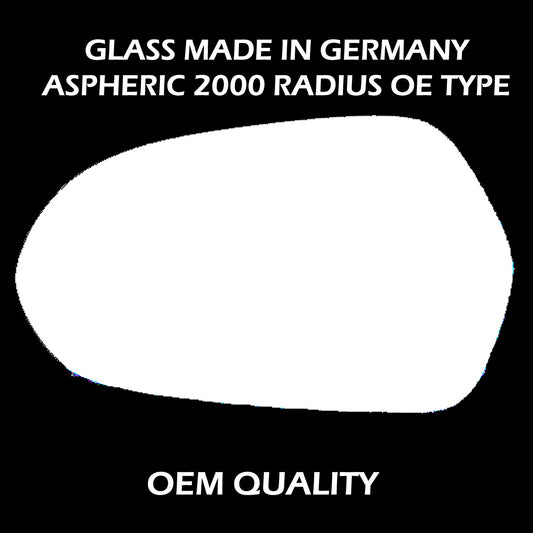 for Audi A6 2011 to 2018 Wing Mirror Glass LEFT HAND UK Passenger Side Door