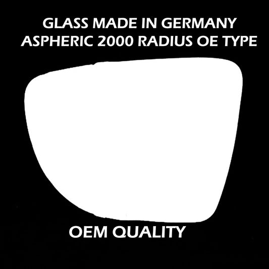 for Renault - Captur 2013 to 2021 Wing Mirror Glass LEFT HAND UK Passenger Side 539 Door