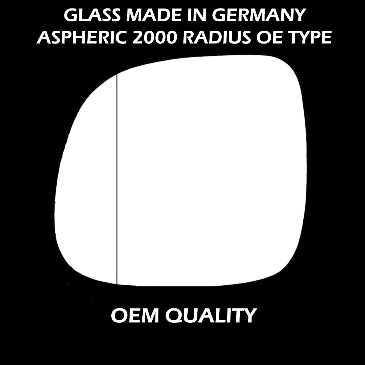 for Q7 2006 to 2008 Wing Mirror Glass LEFT HAND UK Passenger Side Door