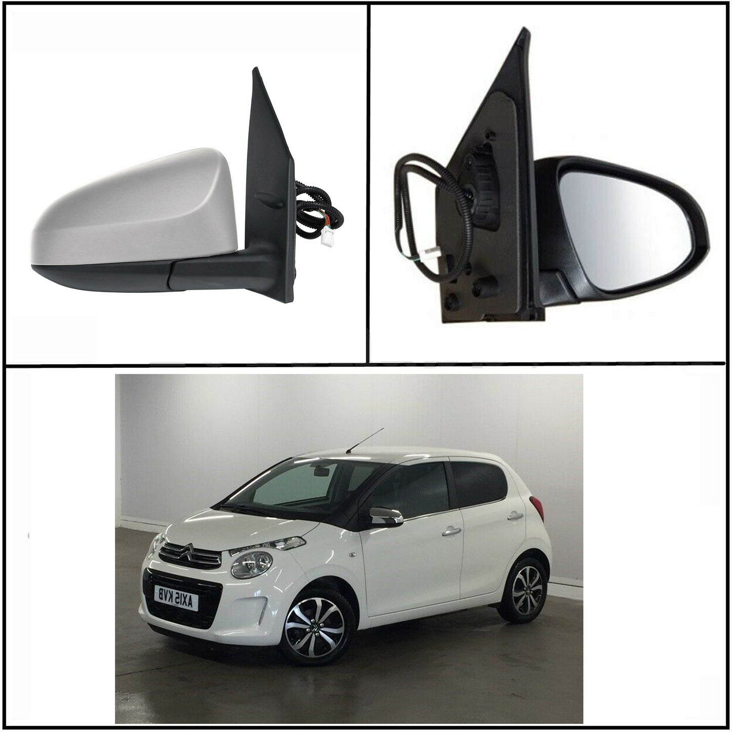 for Peugeot - 108 2014 to 2020 Complete Mirror Unit RIGHT HAND UK Driver Side 477 Door