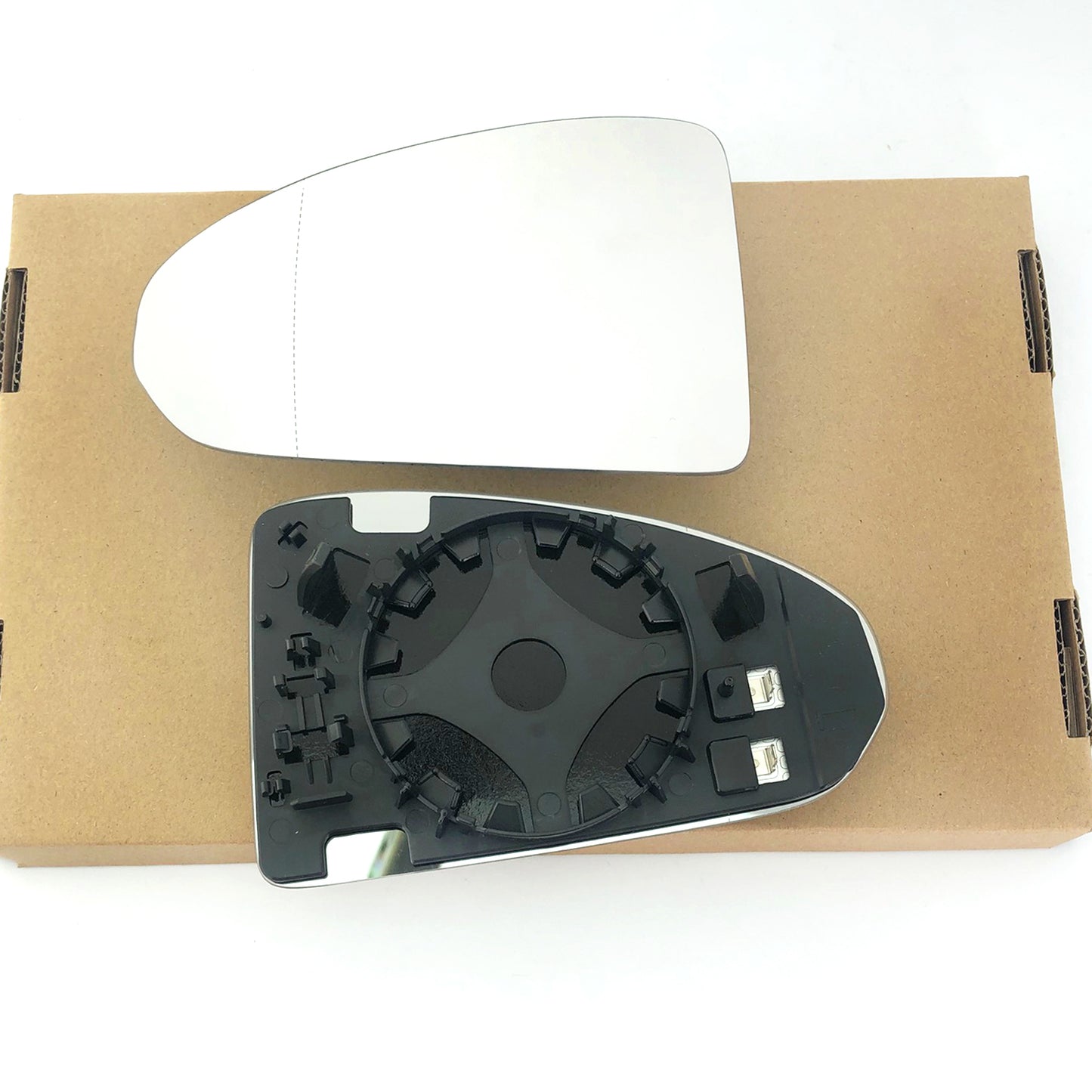 for R8 2015 to 2021 Wing Mirror Glass With Base LEFT HAND UK Passenger Side Door