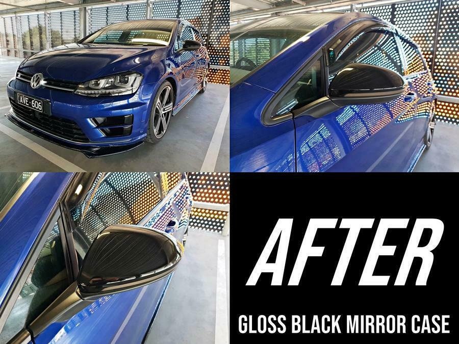 Gloss Black Wing Mirror Cover Caps Casing For VW Golf Mk7 Mk7.5 R GTI 2013-2018