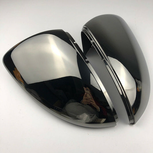Gloss Black Wing Mirror Cover Caps Casing For VW Golf Mk7 Mk7.5 R GTI 2013-2018