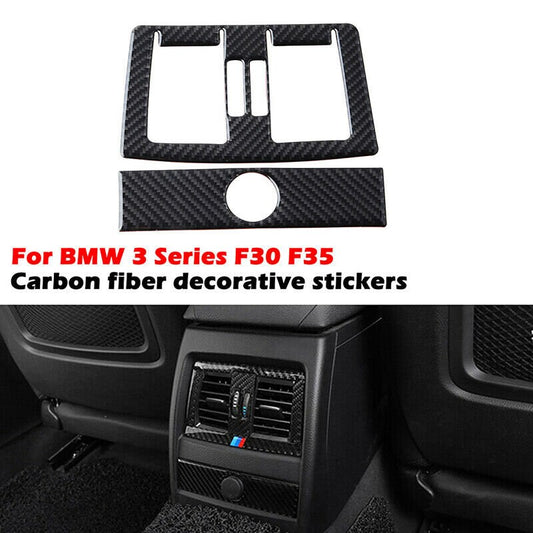 BMW 3 Series Carbon Fiber F30 F31 F34 F36 Interior Rear Air Vent Cover Trim Accessory