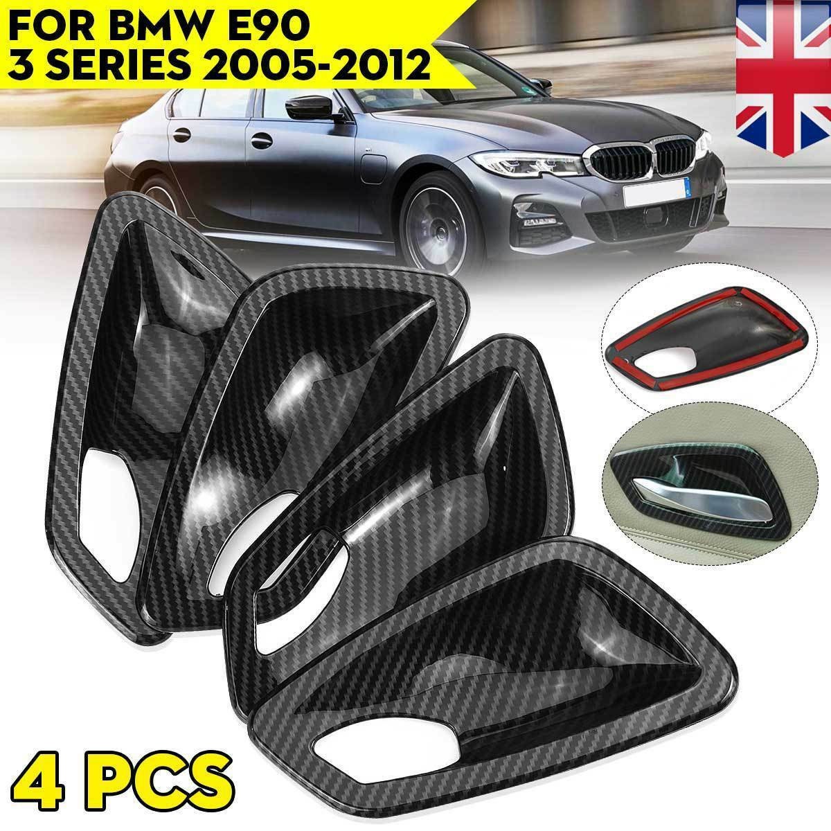 BMW 3 Series Carbon Texture Look Interior Door Handle Bowl Trim Cover E90 05-12