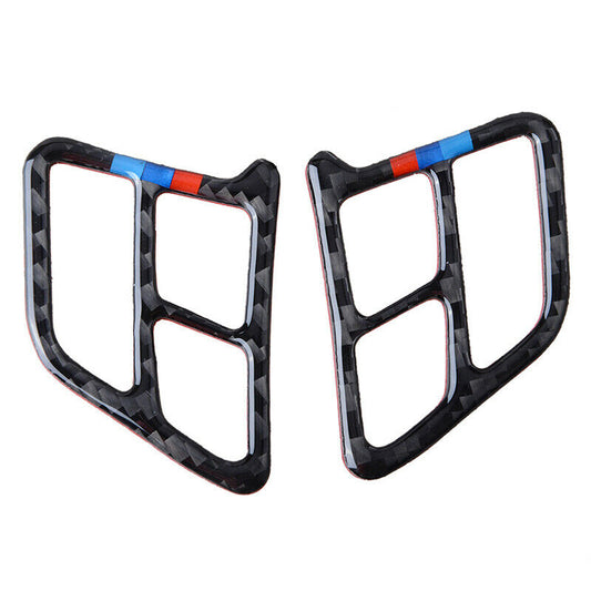 For BMW E90 E92 2005-2012 Carbon Fiber Steering Wheel Switch Button Cover Strips