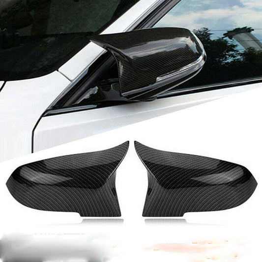 Pair Carbon Fiber Rearview Side Mirror Cover Caps For BMW 1 Series F20 F21 F23