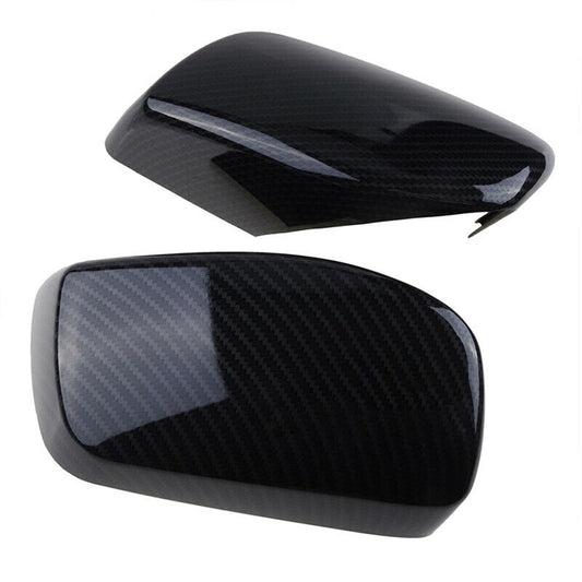 Pair Carbon Fiber Rearview Mirror Cover Caps For BMW E60 E61 E63 E64 2003-2007