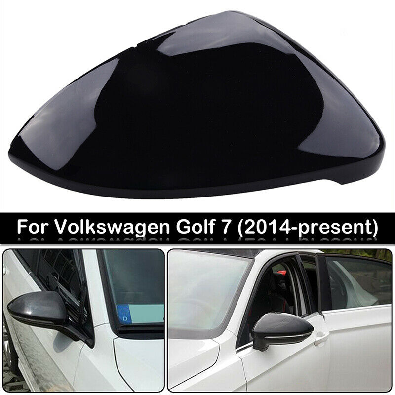 Left Side Gloss Black Wing Mirror Covers Cap Case Shell For VW GOLF MK7 GTI