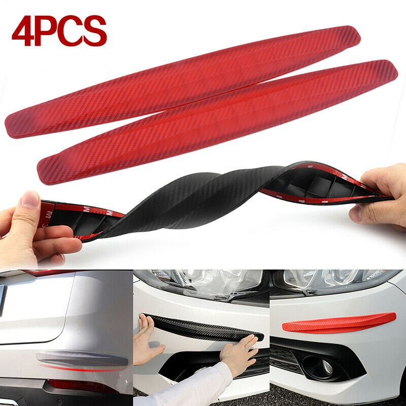 4pcs Universal Car Auto Red Anti-rub Strip Bumper Body Corner Protector Guard UK