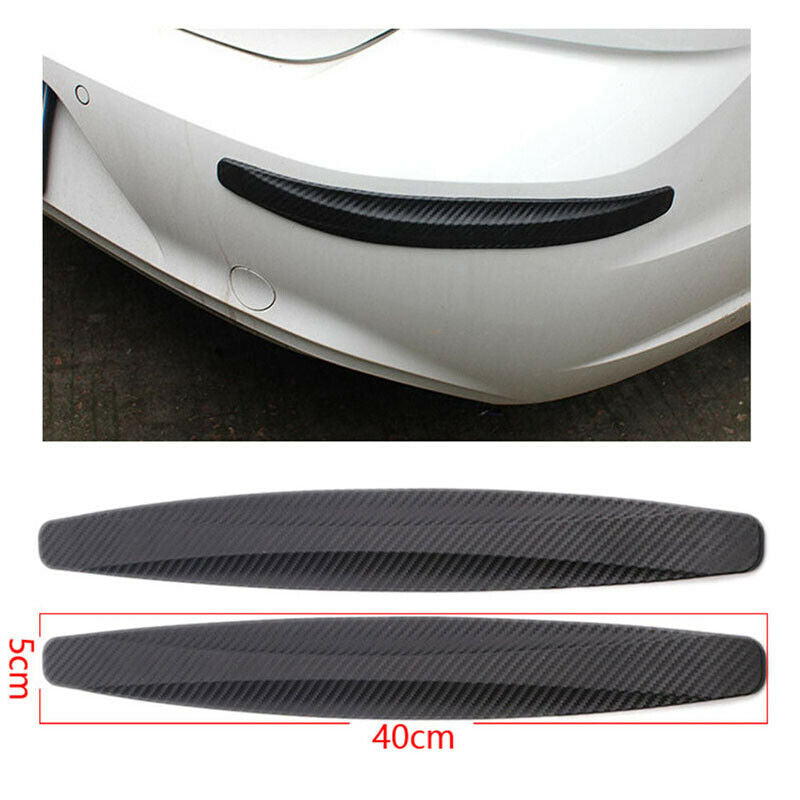 NEW 2PCS Car Carbon Fiber Anti-rub Strip Bumper Body Corner Protector Guard UK