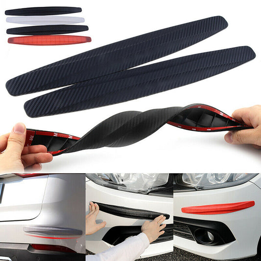 NEW 2PCS Car Carbon Fiber Anti-rub Strip Bumper Body Corner Protector Guard UK