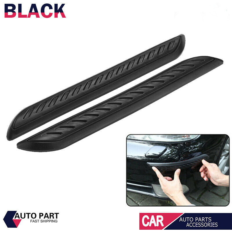 2Pcs Car Black Anti-rub Strip Bumper Body Corner Protector Guard Rubber UK AE