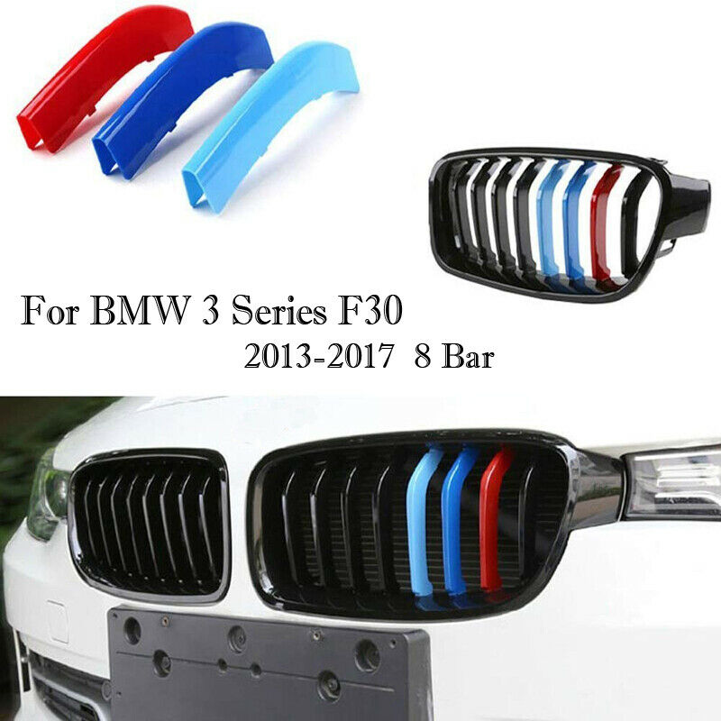 For BMW Front Grill 3 Color Cover Stripe Clip 3 Series F30/F35 8 Grill 2013-2017