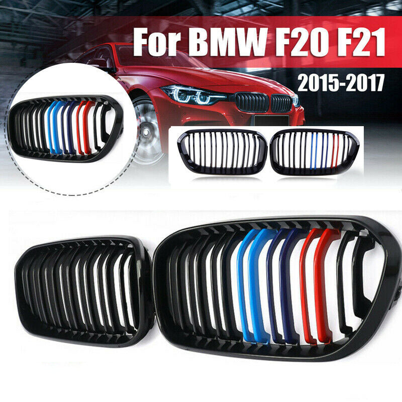 Front Kidney Grill Grille M-Color Twin Slat For BMW F20 F21 1 Series 2015-2018