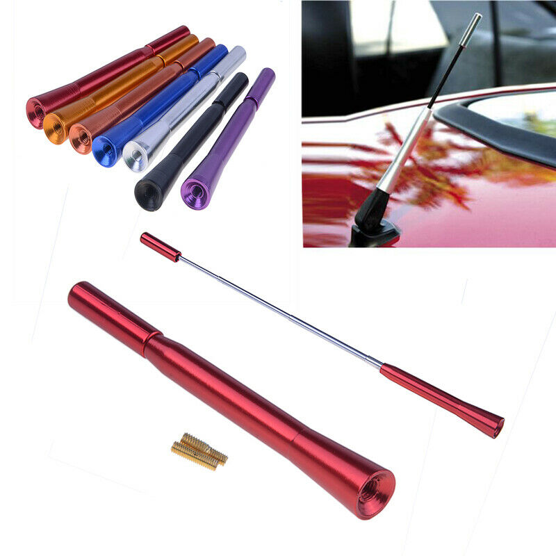 Red Extensible Car Auto Aerial Bee Sting Mast Antenna Ariel Arial Radio Stubby