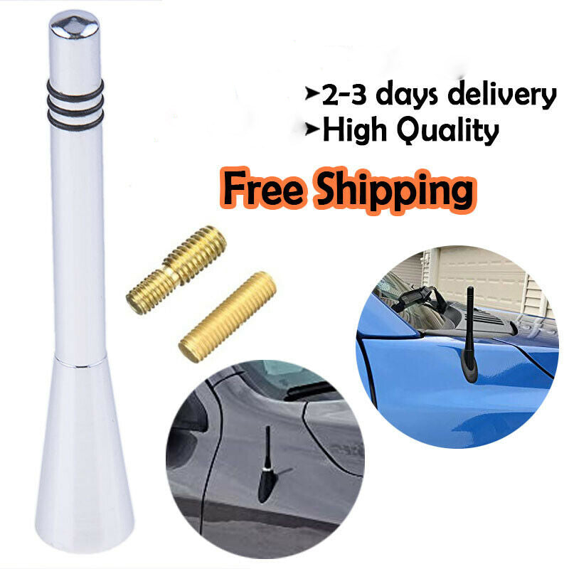 8CM Silver Car Aerial Bee Sting Mast Antenna Ariel Arial Mini Radio Stubby AM/FM