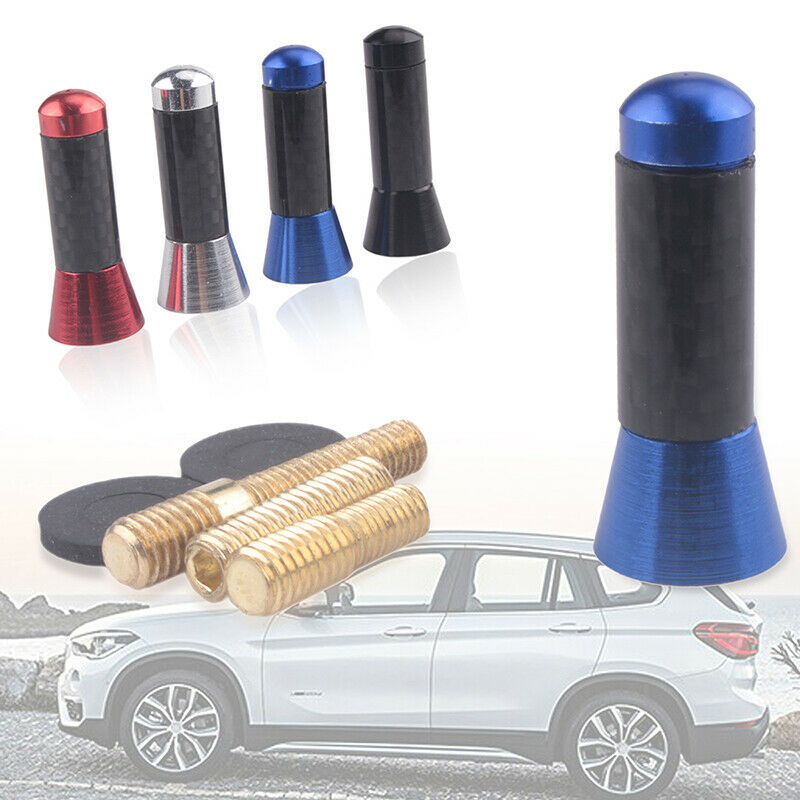 CAR BEE-STING STUBBY SHORT BLUE CARBON FIBRE AERIAL ARIEL ARIAL MAST ANTENNA