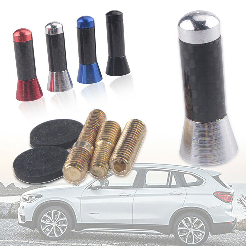 CAR BEE-STING STUBBY SHORT SILVER CARBON FIBRE AERIAL ARIEL ARIAL MAST ANTENNA