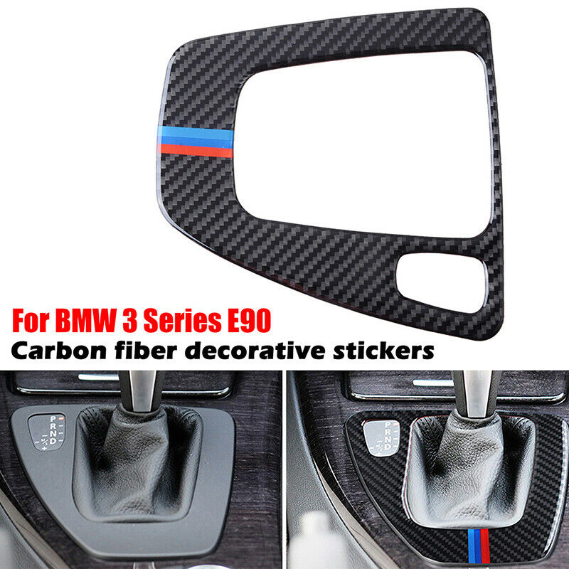 Carbon Fiber Gear Shift Box Panel Trim Cover For BMW 3 Series E90 E92 2005-2012