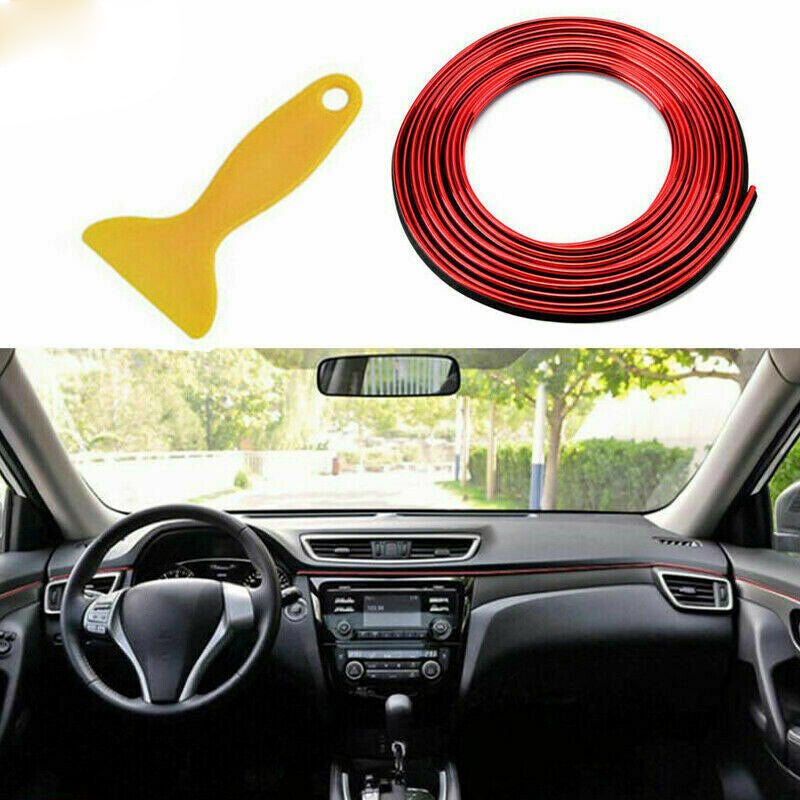 5M Red Chrome Car Auto Interior Exterior Decoration Moulding Trim Strip Line UK