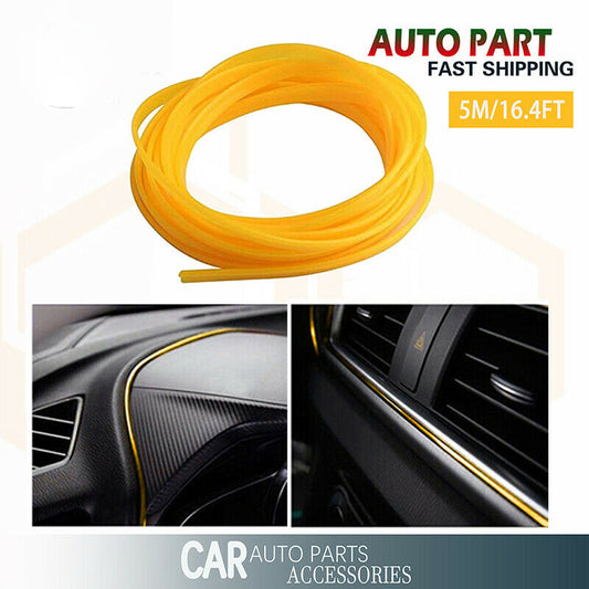 5M Yellow SUV Car Auto Interior Exterior Decoration Moulding Trim Strip Line UK