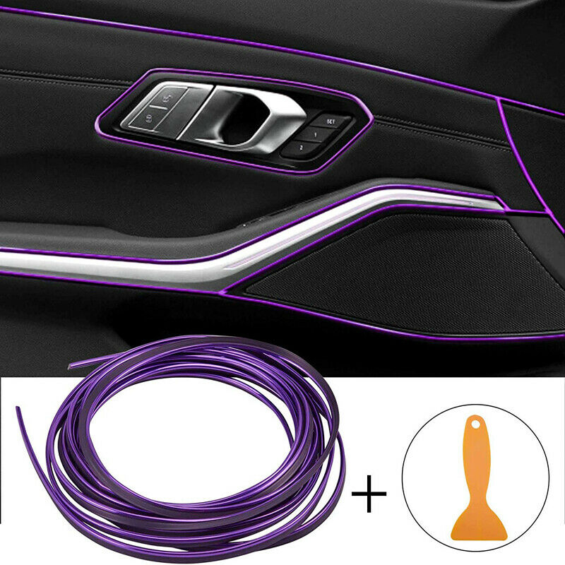 5M Purple Car Auto Interior Exterior Decoration Moulding Trim Strip Line + Tool