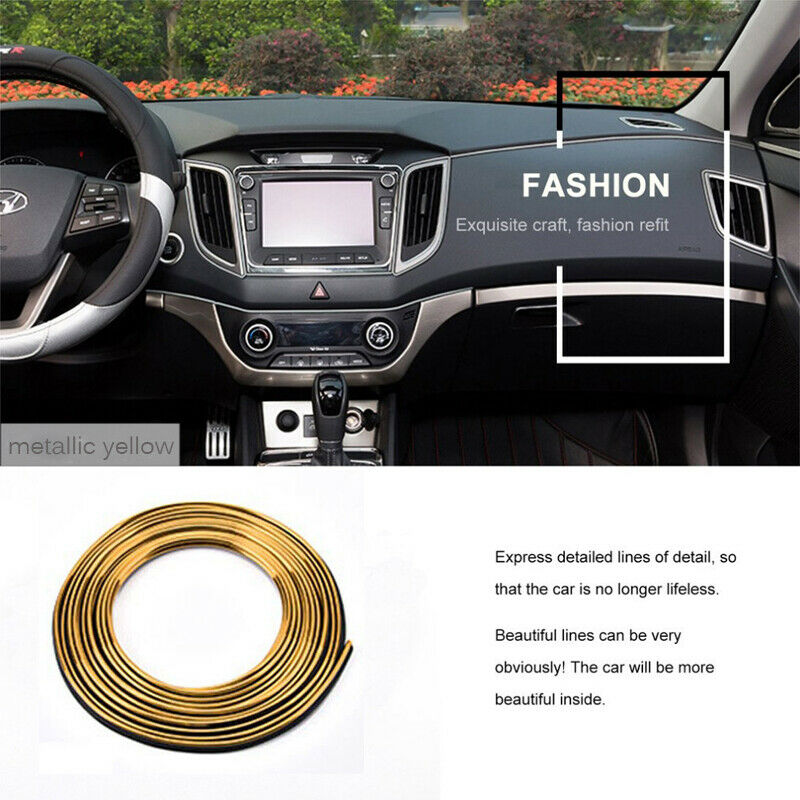 5M Gold Car Auto Interior Exterior Decoration Moulding Trim Strip Line + Tool