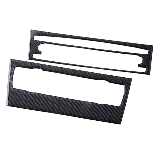 1xCarbon Fiber Console CD&AC Panel Cover Trim For BMW 3 Series E90 E92 2005-2012