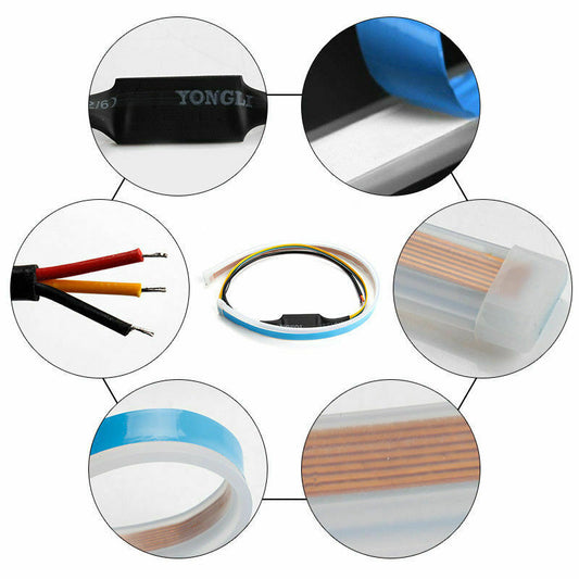 2x Sequential LED Strip Turn Signal Switchback Indicator Daytime Running Lights