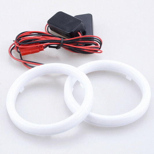 100MM Red Car COB LED Ring Angel Eyes Halo Foglight Headlight Lamp Cover UK EE