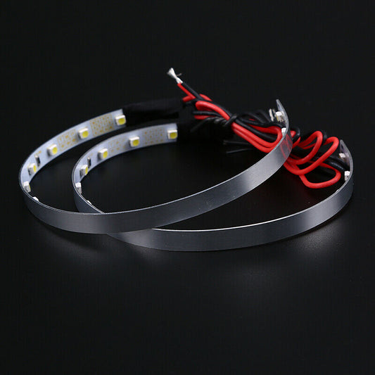 2x White Devil Demon Eyes Halo Ring LED For Projector Lens Headlights Retrofit