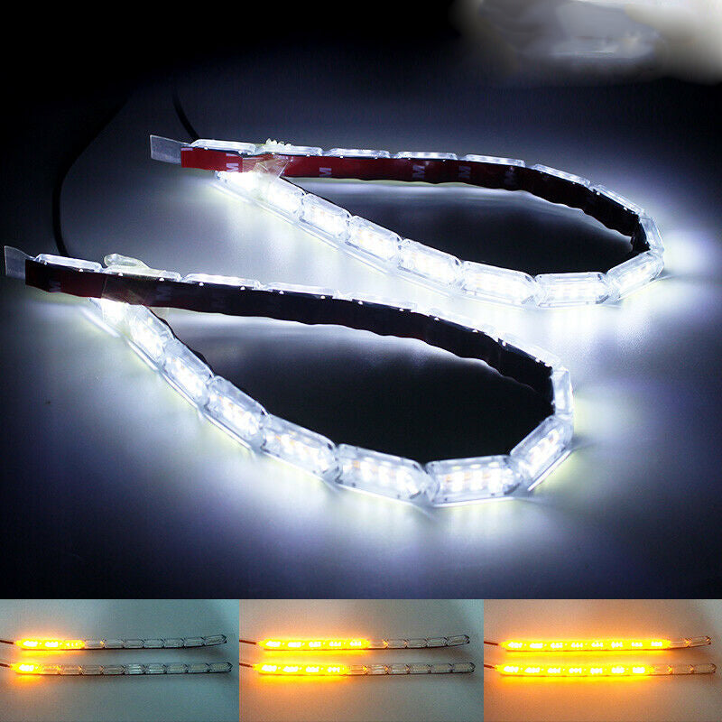 16LED flexional Car Flexible LED Strip Light DRL Sequential Turn Signal Lamp a3