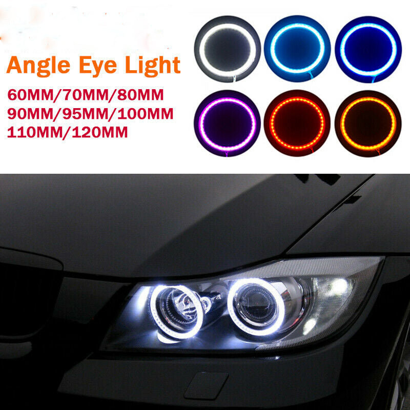 60-120mm COB LED Headlight Rings Halo Angel Eyes Fog Light Daytime Running AE01