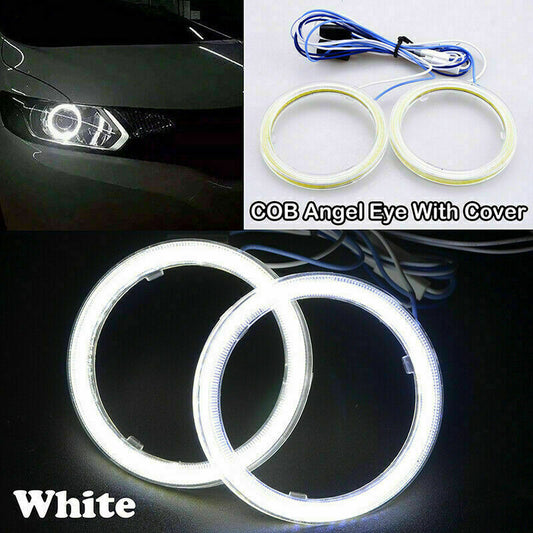 60-120mm COB LED Headlight Rings Halo Angel Eyes Universal High Power Bright ea