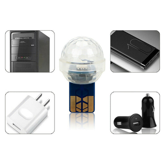 Mini Colorful LED USB Decor Car Interior Light Atmosphere Neon Music Lamp RGB