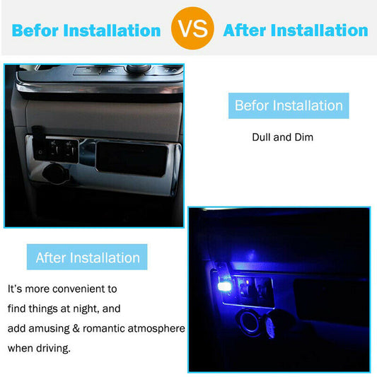 5pcs Mini USB LED Wireless Lamp Car Atmosphere Light Colorful Accessories