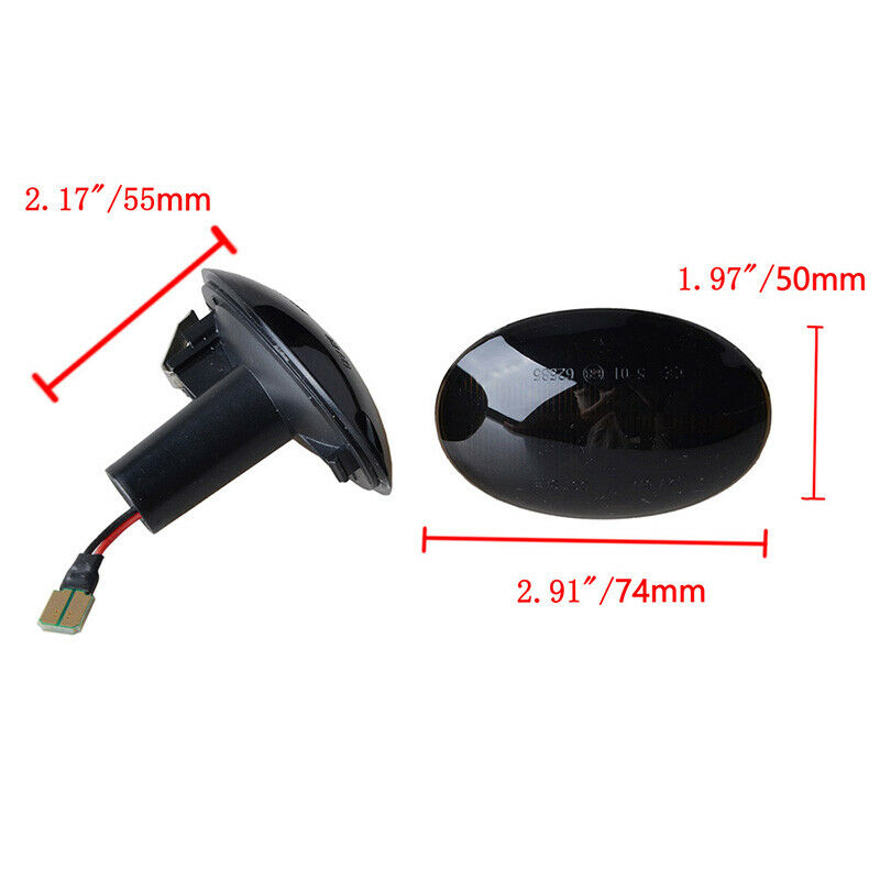 For Mini Cooper R55 R56 R57 R58 R59 LED Side Marker Light Flowing Turn Signal 2X