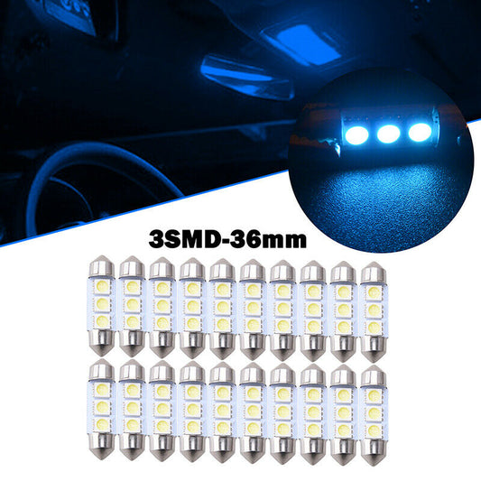 10/20/50x 36MM 3-SMD 5050 Lights Bulbs Car Festoon LED Error Free Interior UK