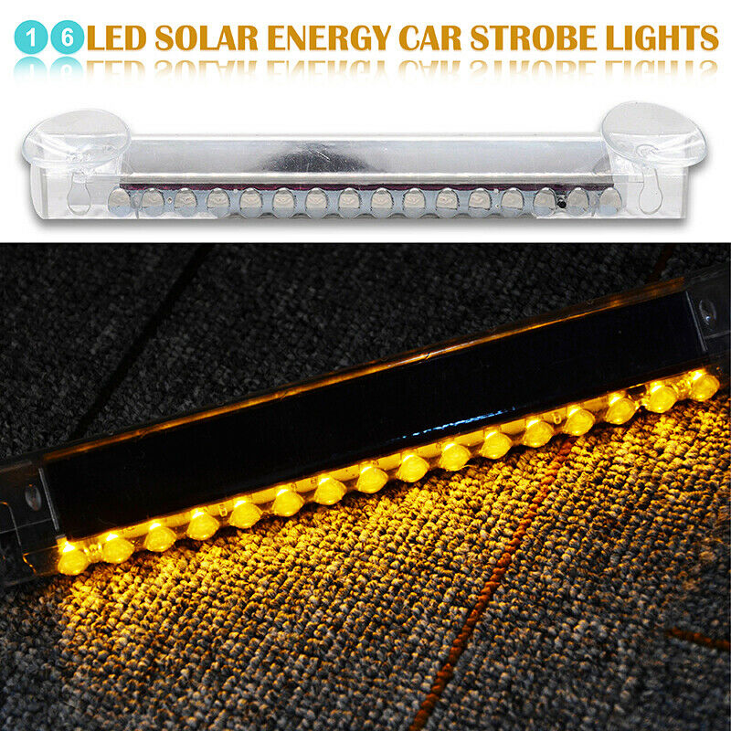 Car 12V 16LEDs Yellow Strobe Flash Light Police Warning Flashing Dash Lamp UK