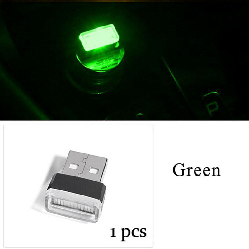 Mini USB LED Green Color Wireless Lamp Car Atmosphere Light Colorful Accessory