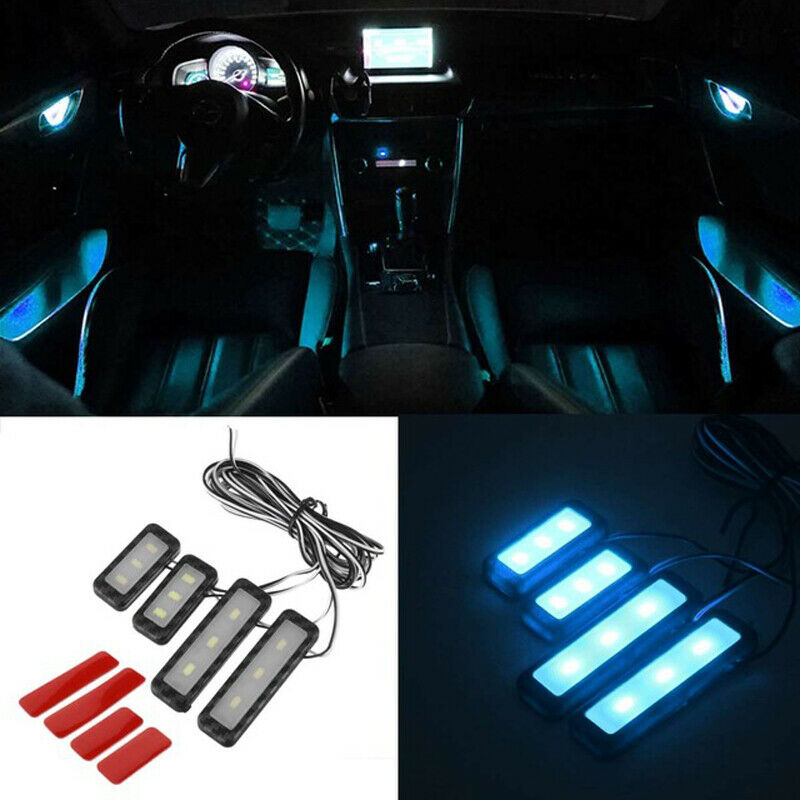 Car Ice Blue Door Bowl Handle Ambient Atmosphere Light Interior Accessories Lamp