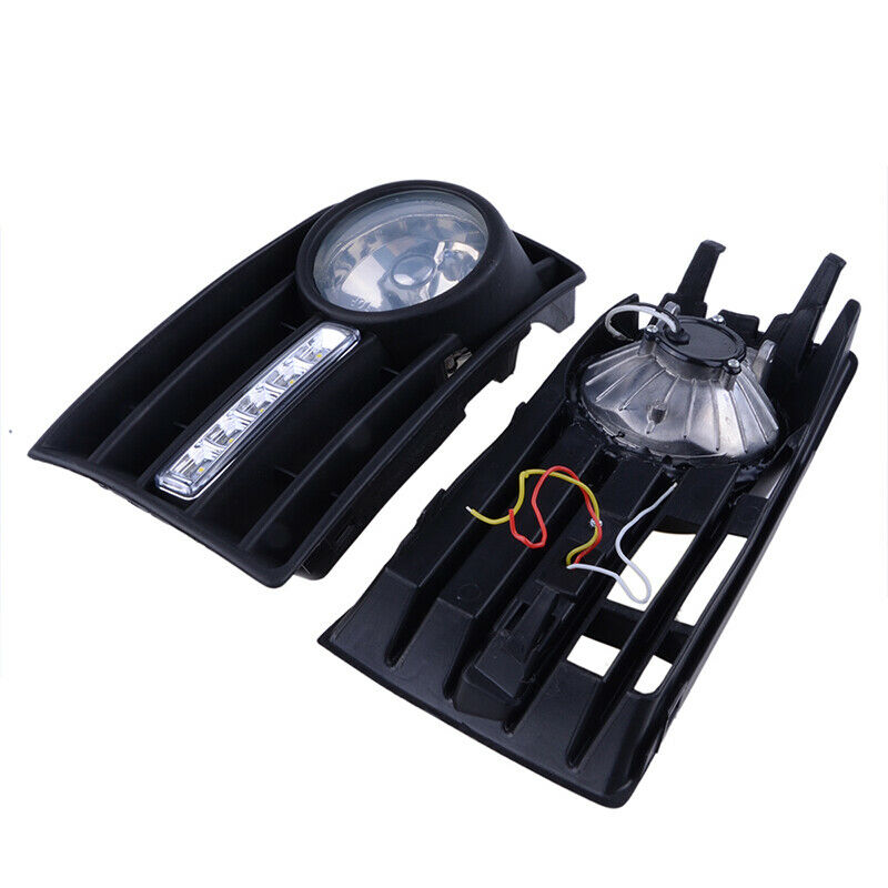 2Pcs Halo Ring Fog Light & Grille L&R Set Fit For VW Golf Mk5 Rabbit 2004-2009