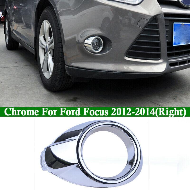 Driver Chrome Front Fog Light Cover Bezel Lamp Trims For Ford Focus 2012-2014