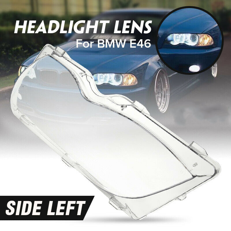 Left For BMW E46 3 Series 2002-2005 Clear Headlight Plastic Lens Lamp Cover AE
